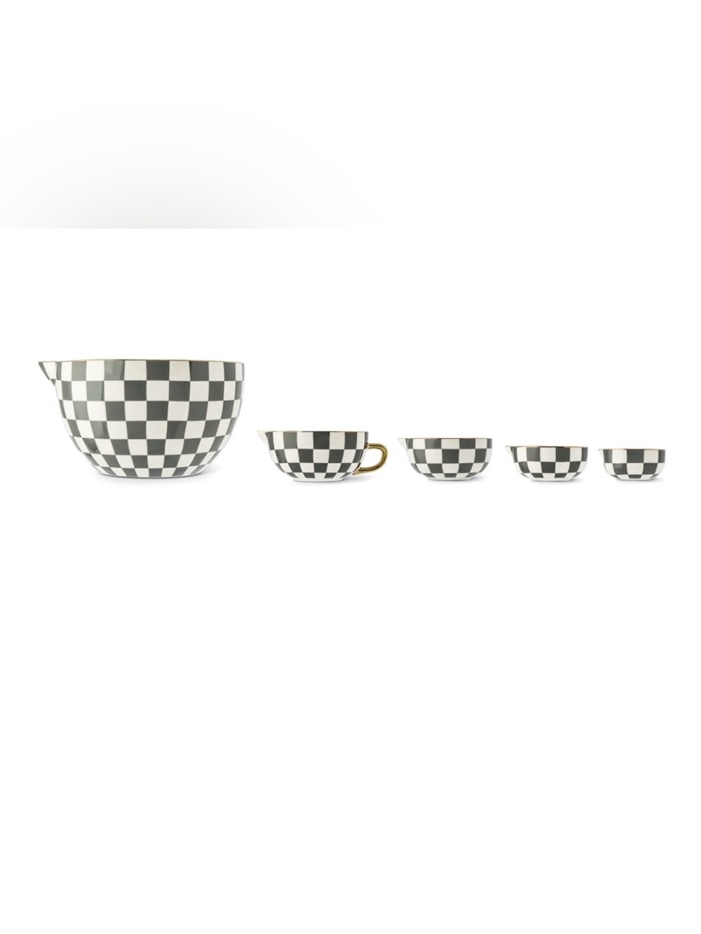 Thyme & Table Black and White Checkered 5-Piece Batter Bowl & Measuring Cup Set - Picture 6 of 8